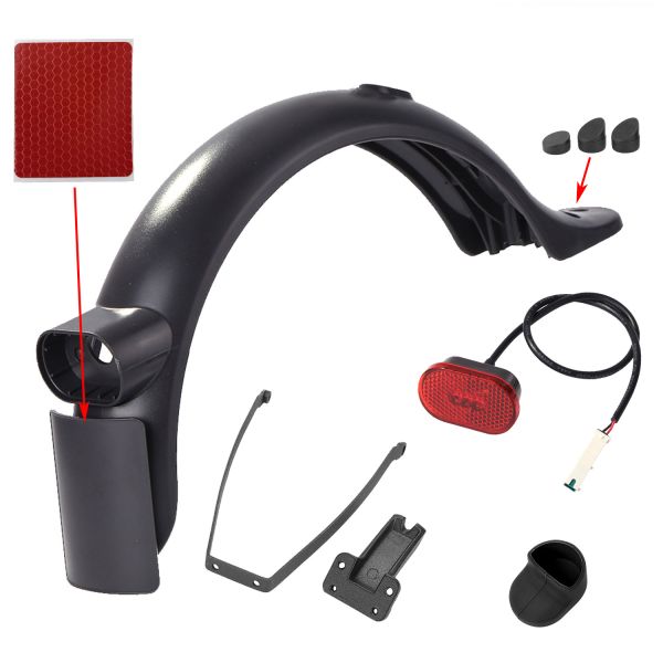 Pro2 Electric Scooter Rear Fender with License Plate Tail Light Bracket Screw Plug Hook Accessory Kit