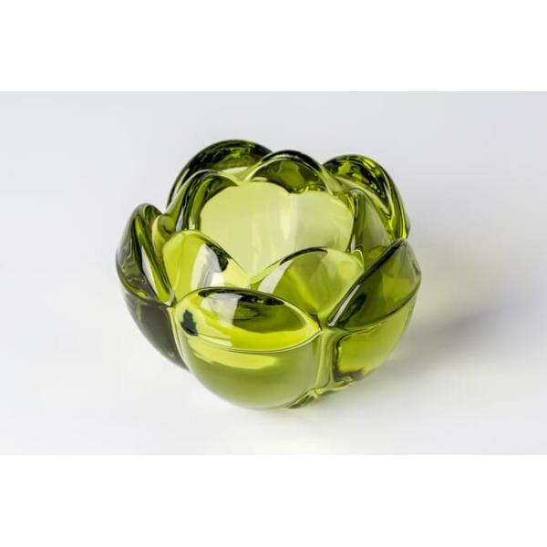 Lotus Tealight Votive Color Glass Candle Holder Machine Pressed 7cm Height