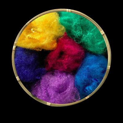 Colored Dope Dyed Polyester Staple Fiber Semi Dull / Full Dull / Bright Pattern Optional