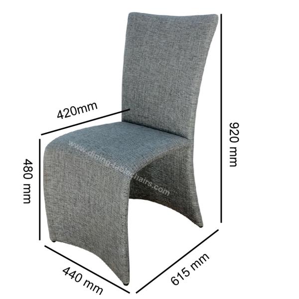 Indoor Fabric Upholstered Dining Chairs , Luxury Dining Chair Full Wrapped Leg