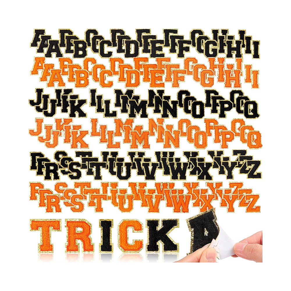 Custom Hat Embroidery 3d Letter Patch Embroidered Halloween Chenille Iron on Patches