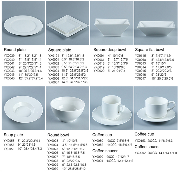 SGS Hotel Restaurant Wedding White 4pcs Ceramic Dinnerware Set