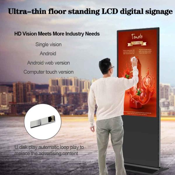 VETO 32-86 Inch Indoor Totem 500cd Brightness Android Digital Signage Media Player LCD Advertising Kiosk For Mall