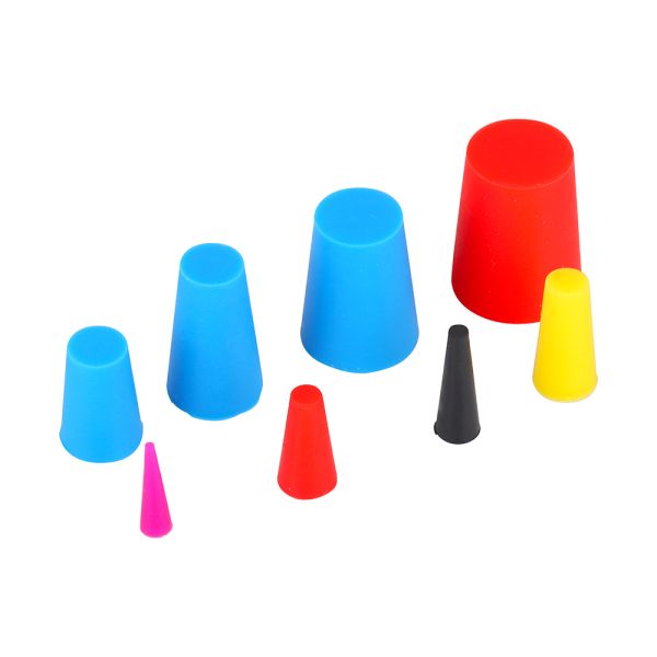 8 Sizes High Temp Silicone Rubber Stoppers Protective Tapered Plug Assortment Moulding and Silicone Material Processing