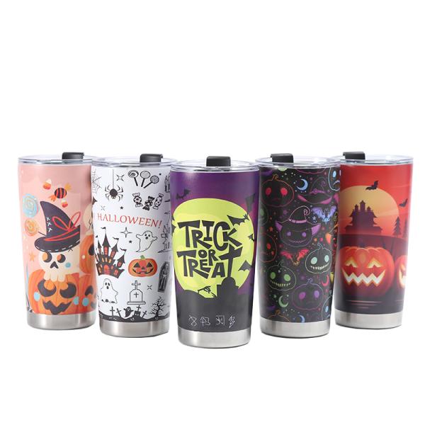 304 Stainless Steel 20oz Capacity Halloween Design 3D Printed Car Beer Cup Thermos