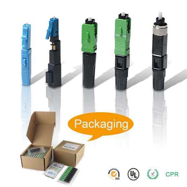 SC Field Assembly Optical Fiber Connectors , Green SC/APC Fast Connector