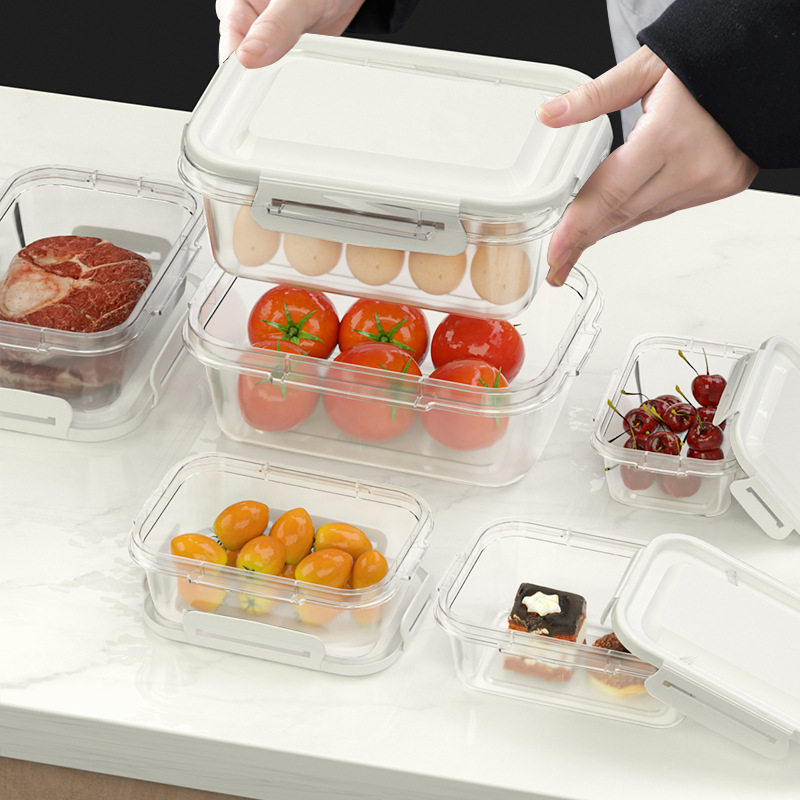 Hot Selling Large Capacity Kitchen Catering Transparent Glass Lunch Box Refrigerator Sealed Storage Box for Food