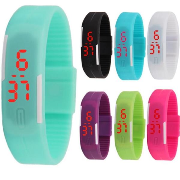 Relógio de pulso do silicone do relógio do diodo emissor de luz Digital do esporte dos homens exteriores para o presente relativo à promoção