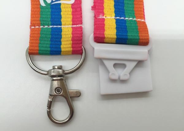 Rainbow custom logo Silk Screen Lanyards , safety release lanyards with buckle