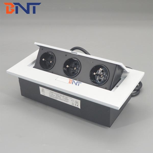 Multimedia round corner conference pop up table power socket outlet