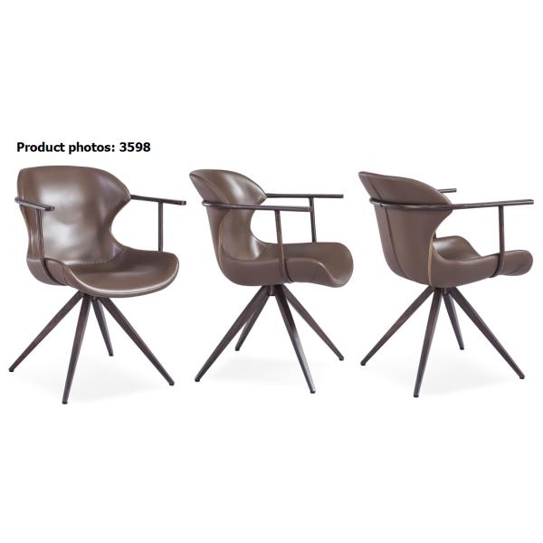 Metal Wood Frame 66x62x79cm Swivel Dining Chair