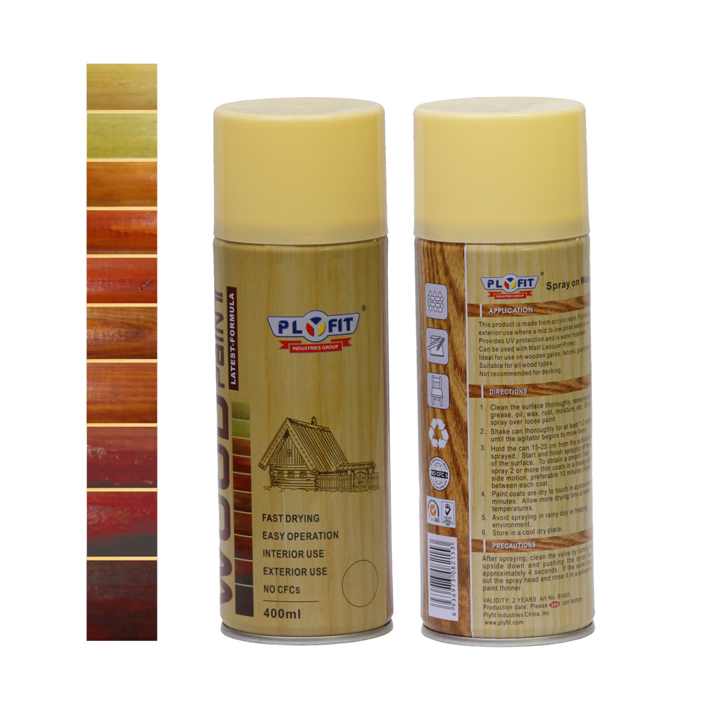 Краска для пульверизатора 65*158mm политуры акриловой смолы MSDS 300ml деревянная