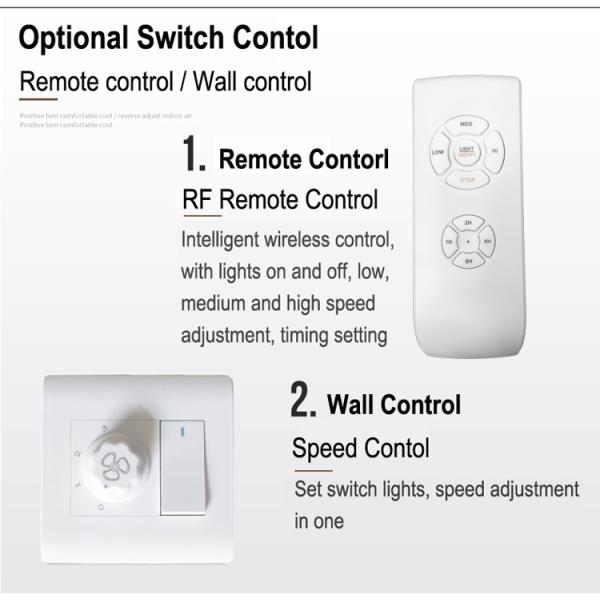 OEM ODM Vintage Home 1320mm Matt White Natural Wood Ceiling Fan Light 6000K