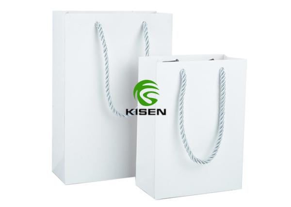 Paper Gift Retail Shop Bags With Handles Lightweight Custom Size / Color