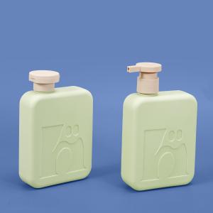 300ml Green Plastic Square Shampoo and Conditioner Bottle Custom Cosmetic