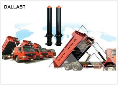 RoHS Dump Trailer Hydraulic Cylinder , Welded Hydraulic Cylinders Plunge Long Stroke