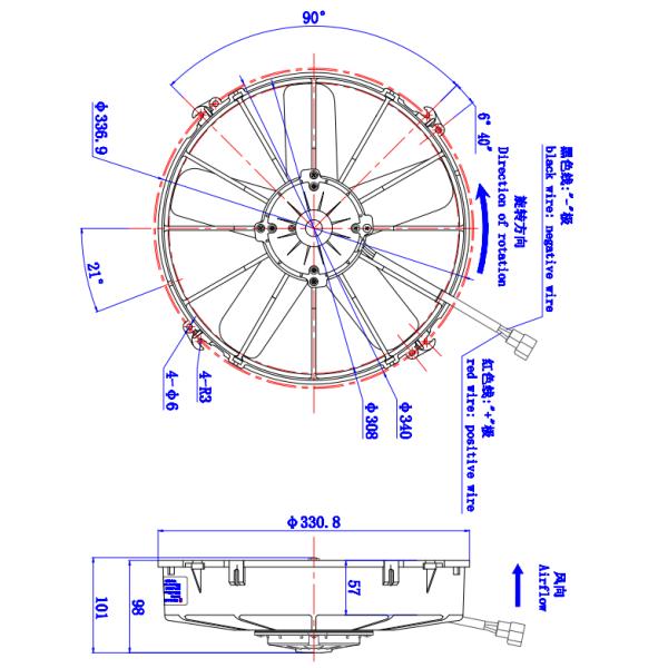 China popular factory bus fan, truck auto condenser fan