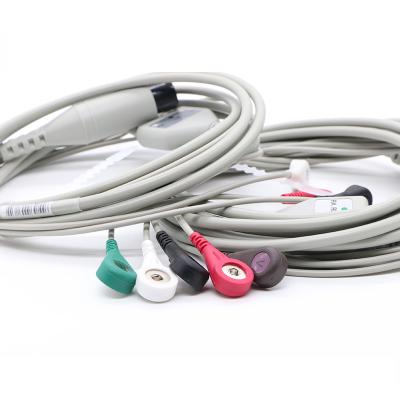 Snap ECG Lead Wire 6p 3 lead Aha Trunk Cable para monitoramento de ECG