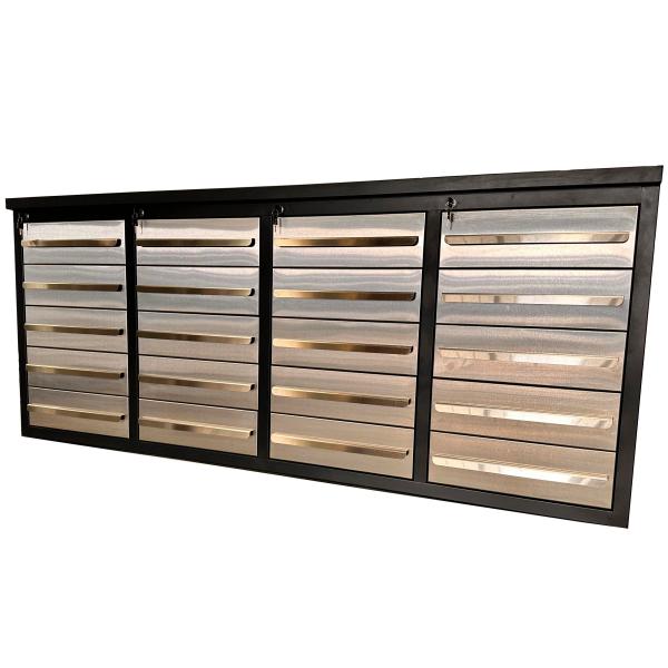 Промышленная металлическая рабочая скамейка с шкафом и ящиками