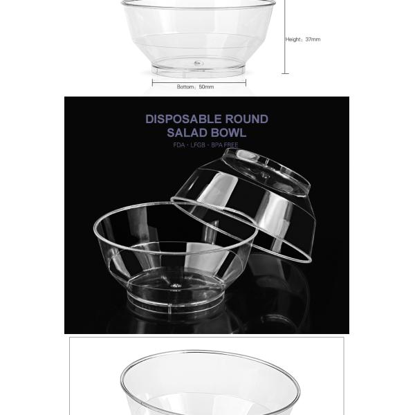 Party supplies BPA FREE 120ml disposable plastic crystal decorative fruit bowl