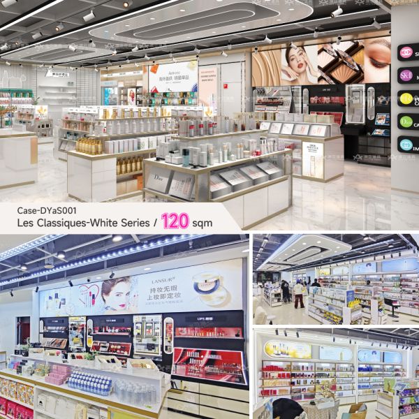 120Sqm Retail Store Display Fixtures Glass Showcase Counter OEM
