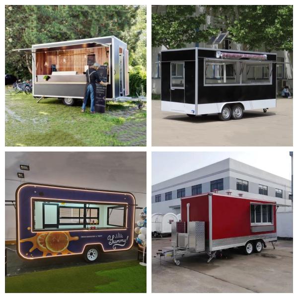 110v/220v Meat Processing Plants Drivable Crepe Trailer Food Truck Cafe with Full Kitchen