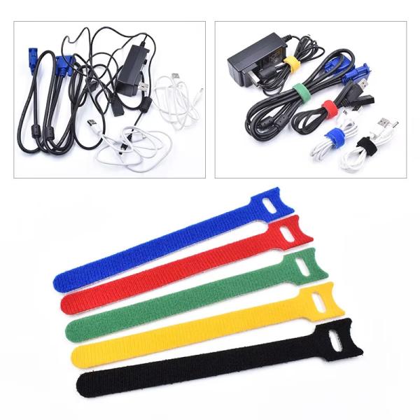 Customized Hook And Loop Cable Ties Self Locking Reusable Velcro Cable Ties Adjustable