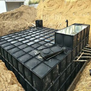 Скрепленный болтами танк дождевой воды сбора подземный, Бдф окунул черный контейнер воды