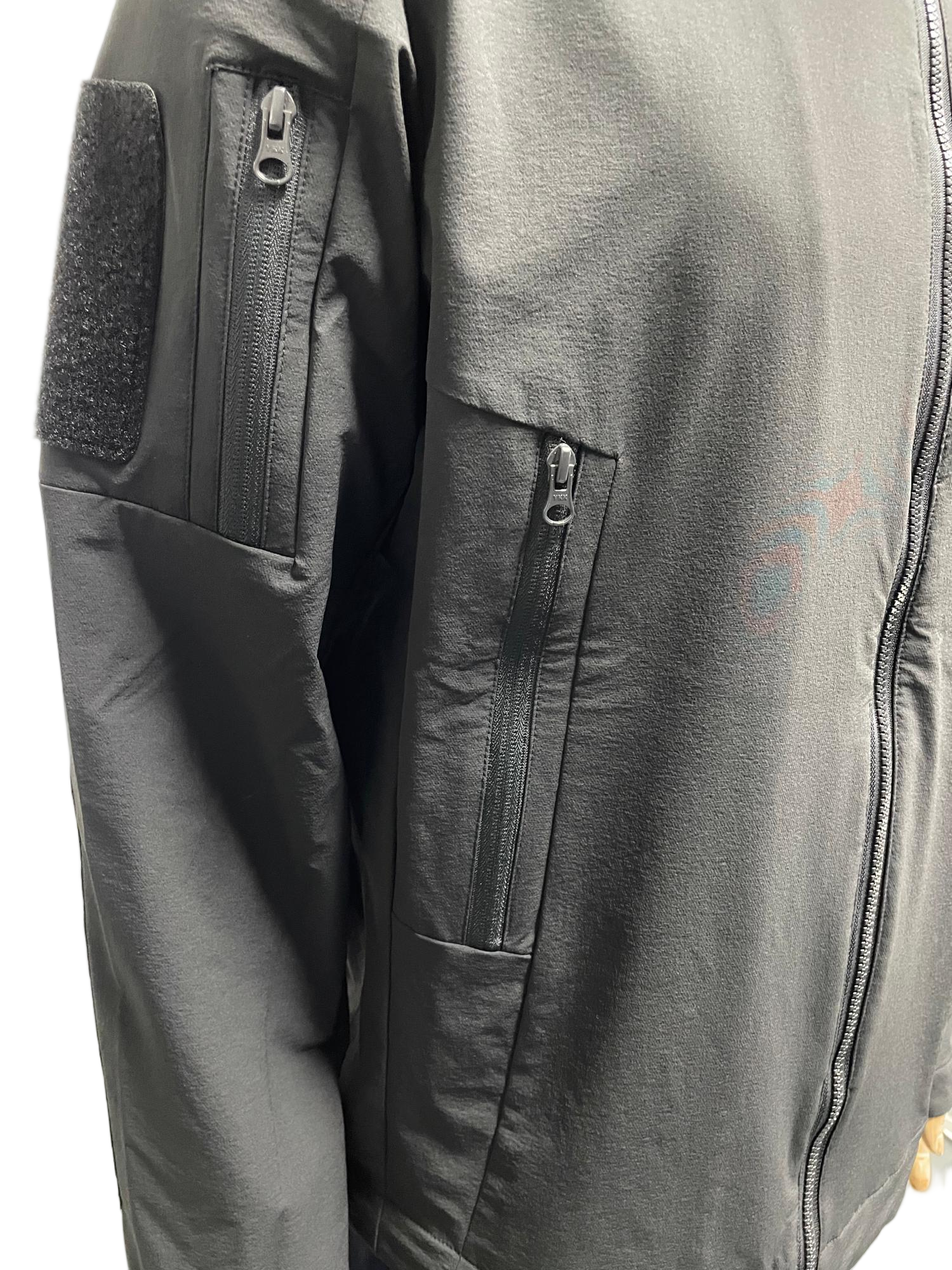 Men's Black Wear-Resistant & Warm-Resistant Outdoor Tactical Training and Duty Multi-Pocket Softshell Jacket