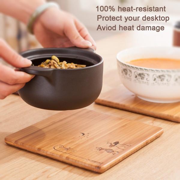 square shape bamboo wooden coaster set cup coaster with special design and high quality
