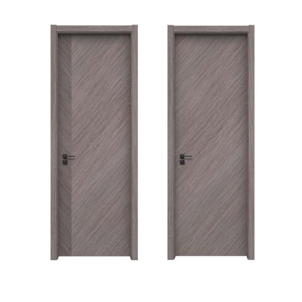 Grey Bathroom Bedroom Interior Doors Melamine Wooden Door 9mm MFC