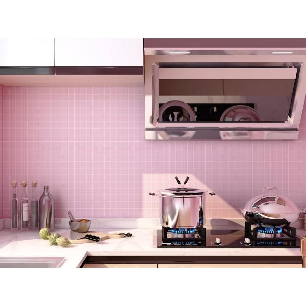 Black Grid 3D Adhesive Wallpaper 3D Wall Stickers Waterproof For Kitchen Bathroom