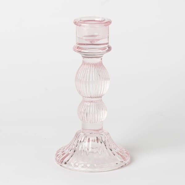 6 Inch Color Glass Candle Holder Machine Pressed Crystal Taper Candlestick Holders