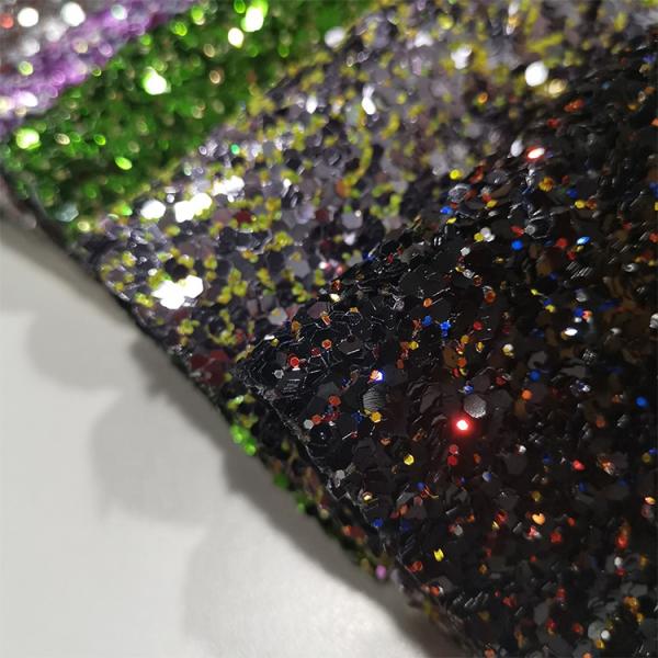Decoration Shoe bag wallpaper Hexagon Sparkling metallic mix color chunky Glitter Leather Fabric