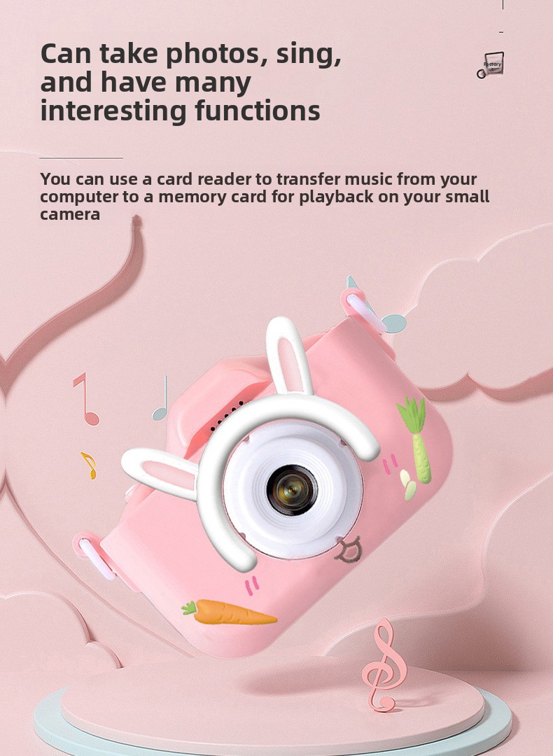 New Cartoon Children's Camera Capable Recording Full HD Video Dual-camera SLR Digital Camera Toy MicroSD Plastic Body 8x Filter