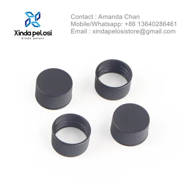 Capuz preto de plástico PET PE Alumínio folha de garrafa Cap Gasket Garrafa Garrafa de água potável Capuz rotativo para venda