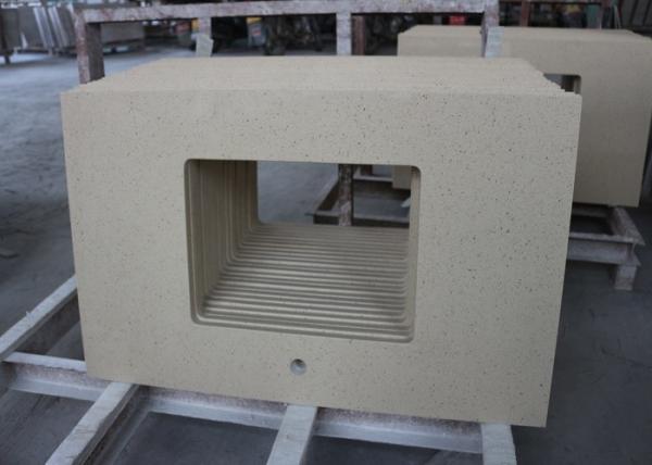High Density Quartz Bathroom Sink Tops Pure Pearl White Crystal Color