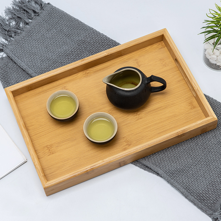 Simple Rectangular Bamboo Tray Household Bread Fruit Tray Bamboo Hotel Tea Tray Decoration Plate