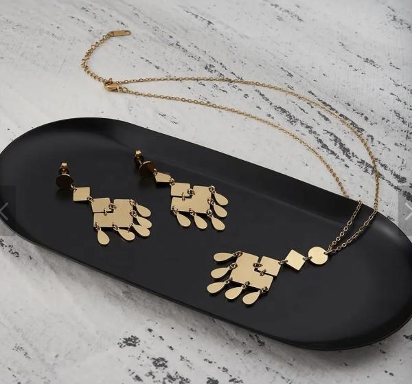 Sanfenly Gold Jewelry Sets for Women Girls Gold Layered Necklaces Chain Bracelets Knuckle Rings Gold Jewelry