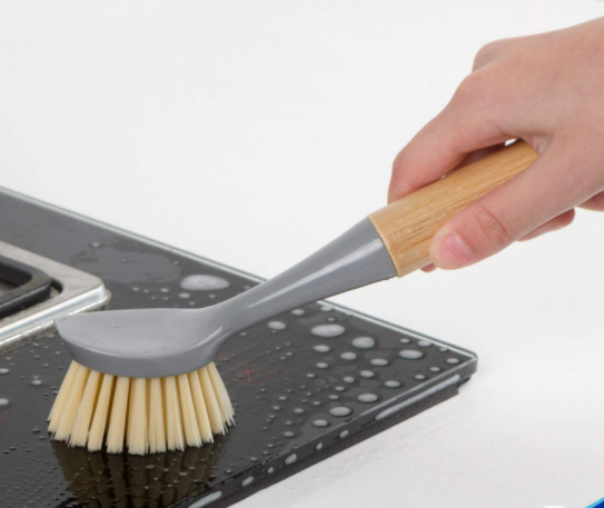 Блюдо щетинки 3 дюймов Scrub ручка щетки бамбуковая для лотков