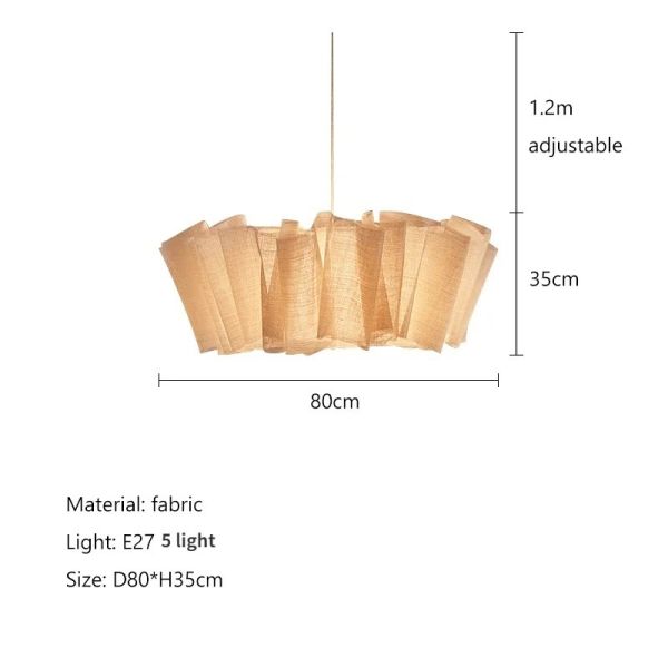 Suspend Lamp Fixtures Dining Room Minimalism E27 Wabi Sabi Handmade Fabric Pendant Lights(WH-WP-131)