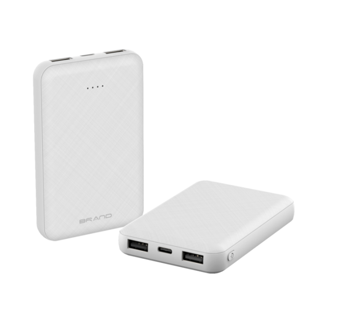 5000mAh Ultra-Slim Grade-A Polymer Power Bank 10W Fast Charge B/W