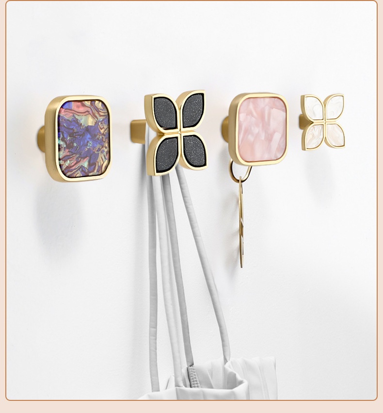 Modern New Design Colorful Marble Wood Knobs Handles Mica Single Hole for Drawer Dresser Cabinet Kitchen Furniture Home