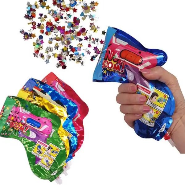 Fogos de artifício infláveis Arma de mão Confetti Poppers Canhões para casamento aniversário de formatura Fun Party Supplies