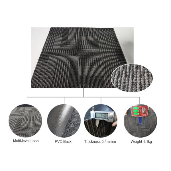 100% Solution Dyed Integrated Pattern Loop Pile Polypropylene Carpets Square Design