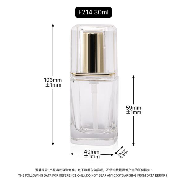 Liquid Foundation Bottles glass cosmetic packaging set with 30ml capacity customizable printing and durable airtight leak proof design