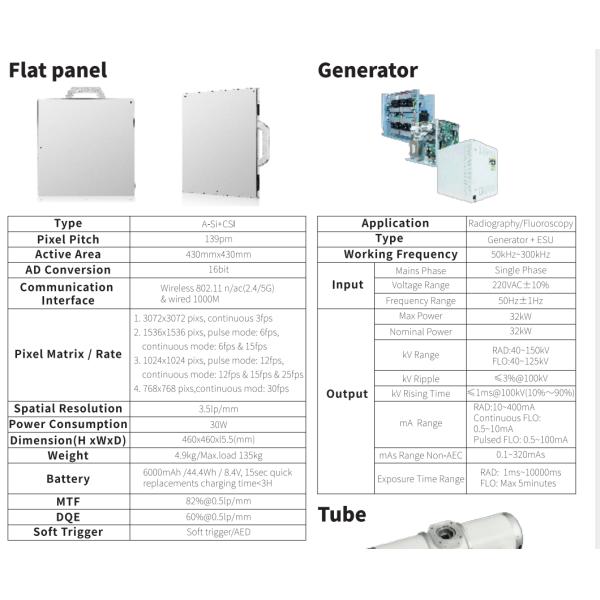 32 кВт Ветеринарное медицинское оборудование Флюороскопия в реальном времени DR
