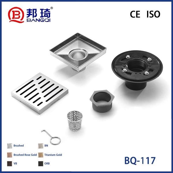 BQ-117 Drainage de plancher américain en acier inoxydable