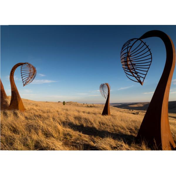 Garden Decoration 2.8m Tall Corten Steel Reed Sculpture