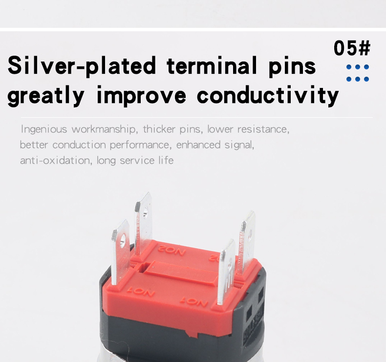 22MM Metal Push Button Switch 10A High Current 2NO Latching Momentary 4Pins Power Switch LED Wire IP65 Level Max Voltage 220V